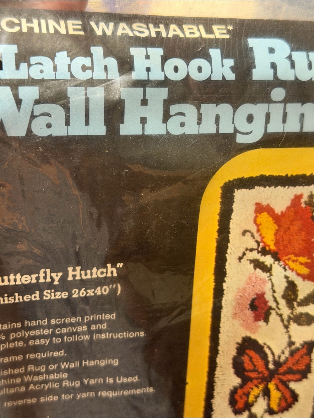Sultana Latch hook Rug Butterfly Hutch Wall Hanging kit 26x40 new in package - Picture 3 of 8